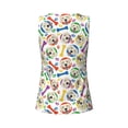 thumbnail image 5 of Xecao Cartoon Labrador Retriever print women's scoop neck, loose-fit workout tank tops for the gym., 5 of 9