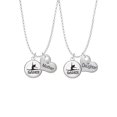 thumbnail image 1 of Delight Jewelry Silvertone Domed Contemporary Dance Splits Mother & Daughter Heart Necklaces (Set of 2), 19"+2", 1 of 4