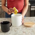 thumbnail image 2 of Wave Small Ceramic Canister, White, 2 of 5