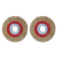 thumbnail image 1 of 2X Wire Brush Wheel for Bench Grinder Polish + Reducers Adaptor Rings,6Inch 150mm,2 x Wire Brush Wheel 2 set Plastic ring,Gold, 1 of 8