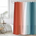 thumbnail image 4 of Burnt Orange Teal Ombre Bathroom Shower Curtains with 12 Hooks Polyester Waterproof Shower Curtain for Stalls and Bathtubs Modern Abstract Gradient Decorative Bathroom Privacy Curtain 36x78 Inches, 4 of 9