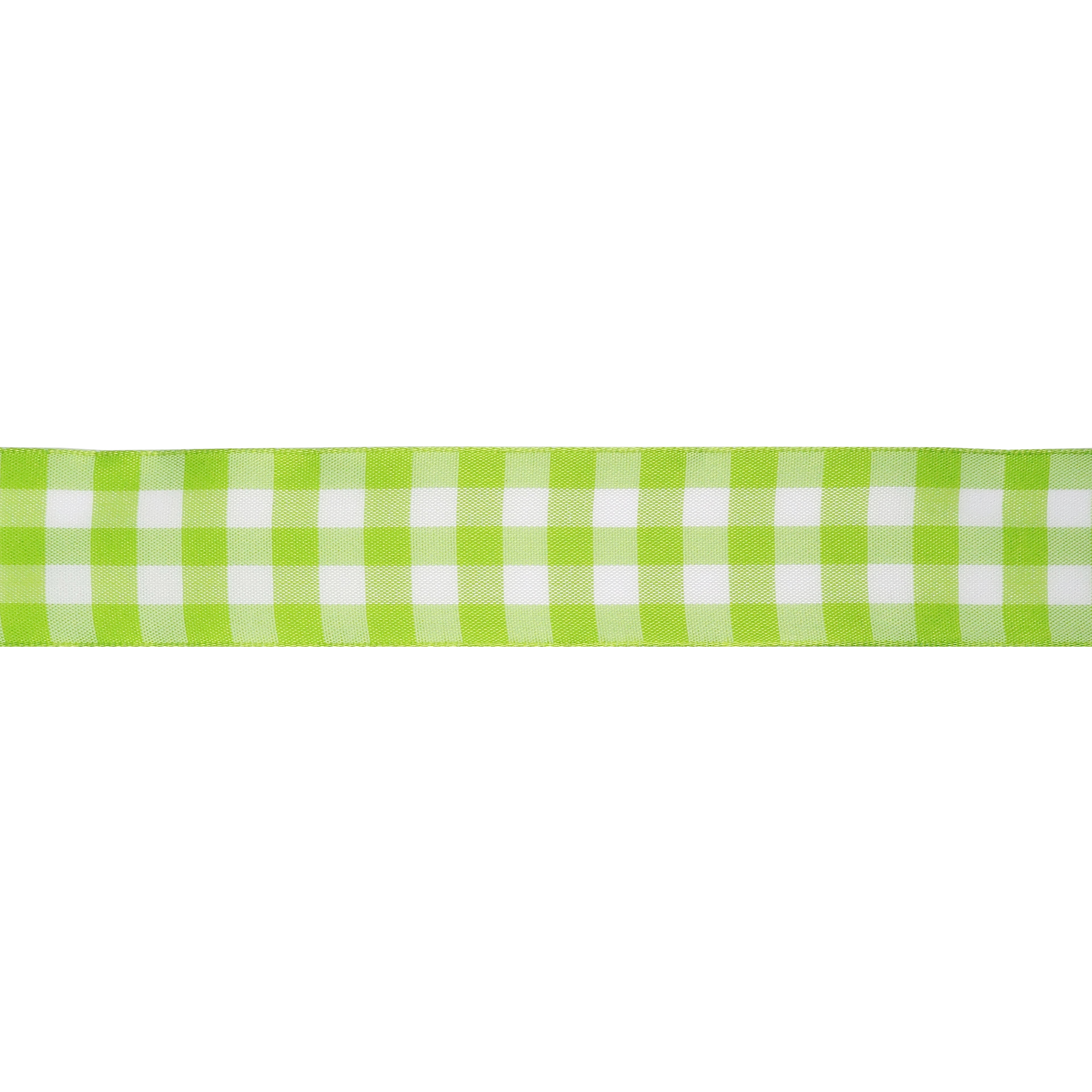 1.5" x 3yd. Lime Wired Checkered Ribbon by Celebrate It – Woven Selvage Edge - Ideal for Gift Wrapping - Crafts & Seasonal Decor - 12 Pack