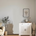 thumbnail image 2 of Buffet de 29,5 Po avec Rangement, Armoire de Bar à Café Polyvalente, Armoires de Rangement Blanches Élégantes avec Tablettes Ajustables pour Salon, Entrée, Salle à Manger, 2 of 7