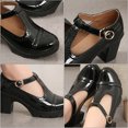 thumbnail image 2 of Gymnture Mary T-Strap Chunky Platform Pumps Round Toe Dress Shoes with Buckle, 2 of 10