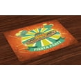 thumbnail image 1 of Ambesonne Fiesta Place Mats Set of 4, Latin America Sombrero, Standard Size, Yellow Green Seafoam, 1 of 4