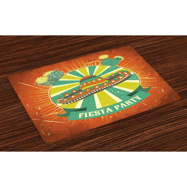 Fiesta Placemats Set of 4 Latin America Culture Inspired Ethnic