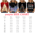thumbnail image 3 of yoeyez Merry Christmas Shirt for Women 3/4 Sleeve Tops Christmas Printed Graphic Blouse Tees Cute Reindeer Snowflake T Shirts on Clearance Christmas Gifts Multicolor 4XL, 3 of 3