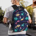 thumbnail image 6 of Honeii Cartoon Dinosaur Print School Backpack,Casual Lightweight Travel Rucksack Daypack,Backpacks for College High, 6 of 6