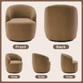 thumbnail image 4 of Swivel Barrel Chair with Teddy Fabric, Swivel Accent Chair, Comfy Sherpa Round Accent Chair, Swivel Club Armchair for Nursery Living Room Bedroom (Ivory), 4 of 6