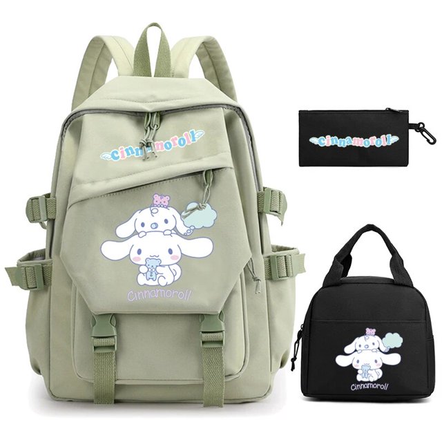 3Pcs/set Anime Sanrio Kuromi Cinnamoroll Backpack with Lunch Bag for Children Backpack Schoolbag Student Back To School Kid Gift