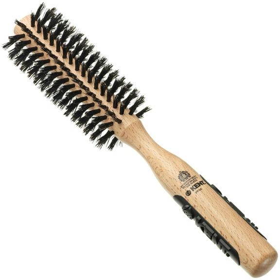 Kent PF Round Curling Brush with Hard Natural Boar Bristle- Hair Drying Brush, Round Hair Brush, and Blowout Brush - Round Brush for Dry Hair - For Shoulder Length or Shorter Hair