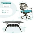 thumbnail image 6 of MEETWARM 7-Piece Outdoor Patio Dining Set, All-Weather Cast Aluminum Patio Conversation Set for Backyard Garden Deck with 6 Cushioned Swivel Rocker Chairs, 1 Rectangular Table, Ocean Blue, 6 of 7