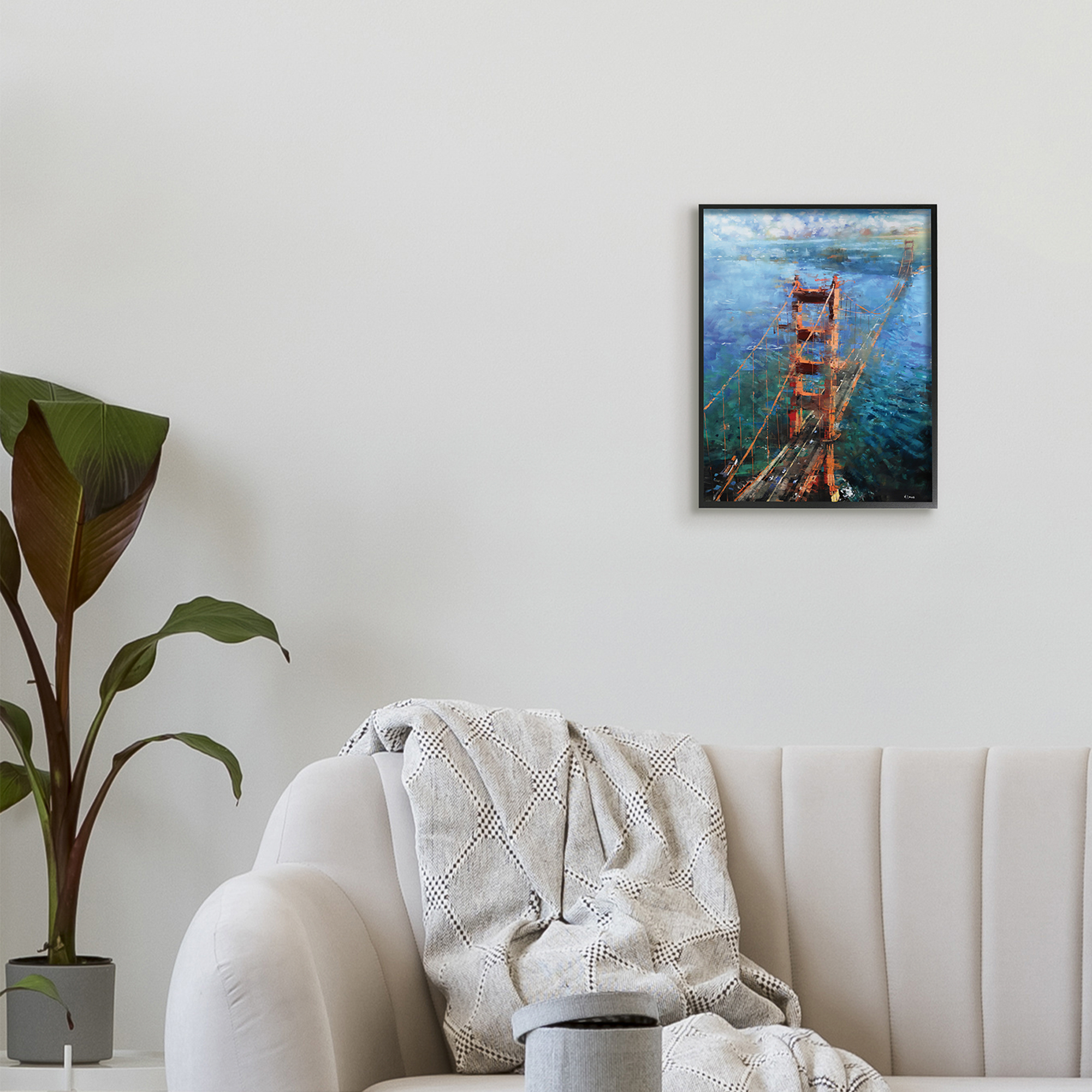 Stupell Industries Golden Gate Bridge Contemporary Abstract Aerial View,11 x 14,Designed by Mark Lague