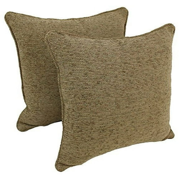 18-inch Double-corded Patterned Jacquard Chenille Square Throw Pillows with Inserts (Set of 2) 9810-CD-S2-JCH-CO-12