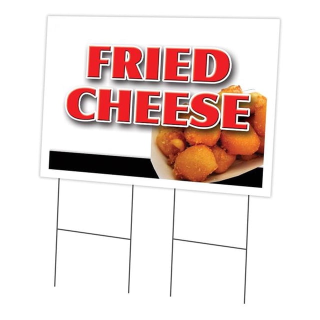 SignMission Fried Cheese C-2436 24 x 36 Po Fried Cheese Yard Signe et Pieu