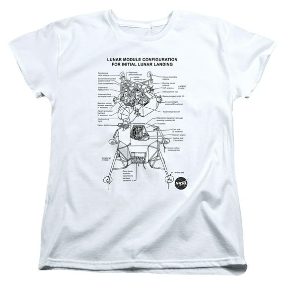 Nasa Lunar Module Diagram Women's T-Shirt White