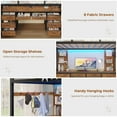thumbnail image 6 of Afuhokles Twin Loft Bed with Desk and Charging Station, Metal Loft Bed with 8 Drawers Storage and LED Lights, 4 Open Storage Shelves, Brown, 6 of 7