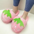 thumbnail image 3 of Vjnyvs Women's Winter Warm Slippers Cute Comfortable Strawberry Slippers Kawaii Fruit Fuzzy Plush Slipper Warm Cotton Slippers Indoor Home Cotton Slippers, 3 of 7