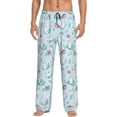 thumbnail image 2 of Goofa Rabbit And Butterfly Printed Soft Pajama Pants for Men, Wide Leg Comfy Casual Lounge Yoga Pants-Small, 2 of 9