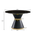 thumbnail image 2 of 46.85" Round Dining Table for 4, Modern Faux Marble Kitchen Table with Metal Base, Dining Table for Small Space, Apartment Studio, Home Office, 2 of 6