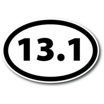 Magnet Me Up 13.1 Half Marathon Black Oval Magnet Decal, 4x6 In, Vinyl Automotive Magnet