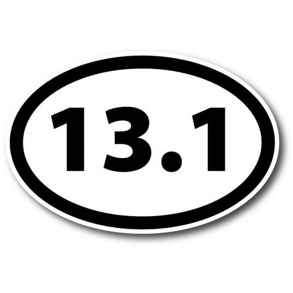 Magnet Me Up 13.1 Half Marathon Black Oval Magnet Decal, 4x6 In, Vinyl Automotive Magnet
