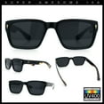 thumbnail image 2 of Mens Narrow Rectangle Vintage Style Bohemian Plastic Fashion Sunglasses All Black, 2 of 8