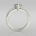thumbnail image 4 of HeartsAndYou 2.5ct Heart Moissanite 3 Row Accent Solitaire Engagement Ring for Women 18k White Gold over Silver, 4 of 5