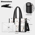 thumbnail image 5 of Teacher Tote Bag,White Fairy Castle Pattern Teacher Utility Tote Bag,Large Work Tote Bags for Women with Multiple Pockets,Top Zipper Closure,13.8x10.6x6.7 Inch, 5 of 5