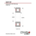 thumbnail image 3 of MAPLE ACE 6207-ZZ Ball Bearing Supreme Metal Shielded 35x72x17 mm, 6207 ZZ, 3 of 5