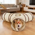 thumbnail image 6 of Junepar 25.6in 3-Way Collapsible Cat Tunnel Interactive Pet Play Tube with Teaser Ball & Crinkle Paper, 6 of 6