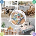 thumbnail image 4 of Pioneer Flower Floral Print Pattern Square Tablecloth, Waterproof Wipeable Spillproof Washable Table Cover for Home Kitchen Party and Daily Decor 60"x60", 4 of 6