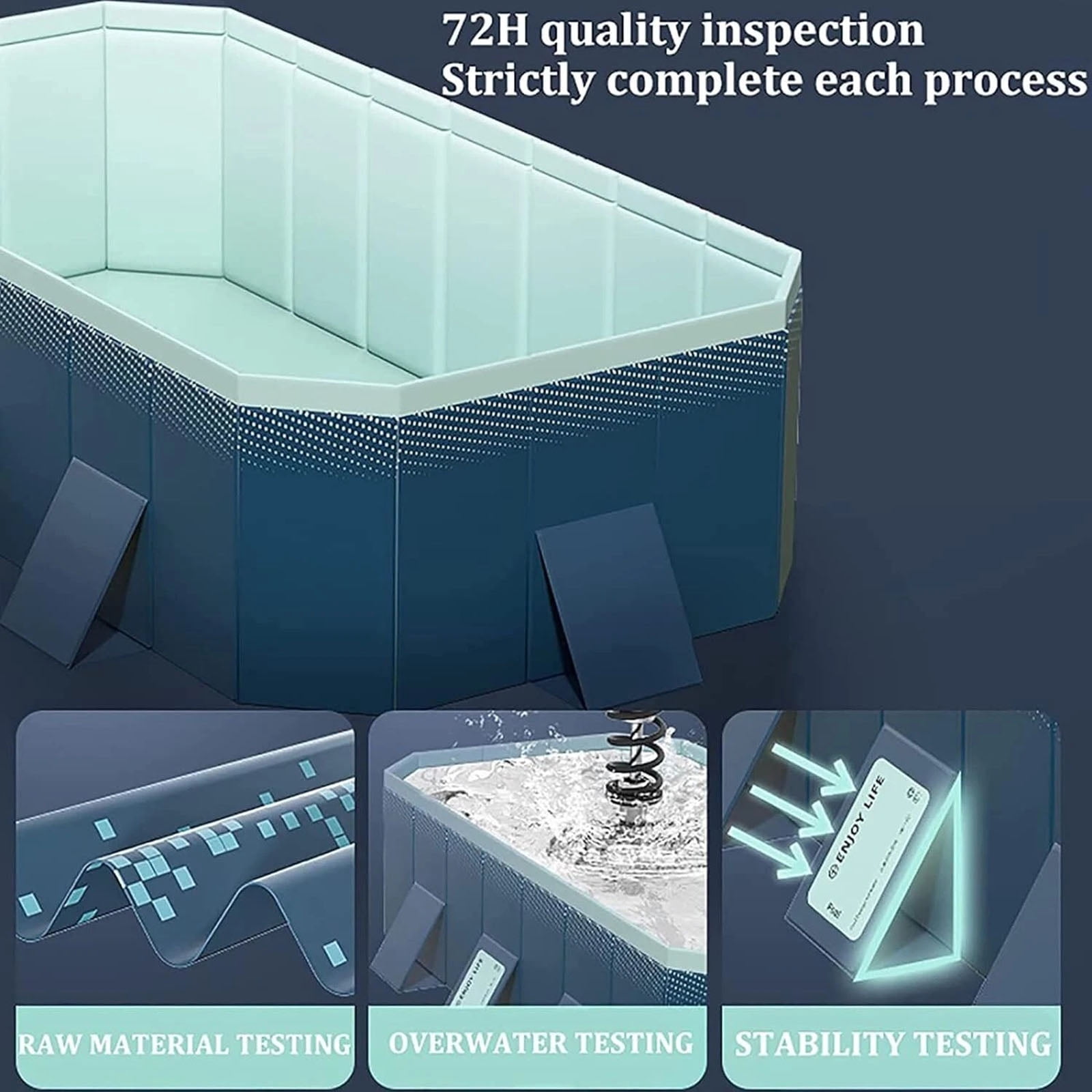 BEJOLO 3M Foldable Above Ground Swimming Pool for Family, Kids & Adults - Outdoor Garden Inflatable Pool