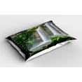 thumbnail image 2 of Ambesonne Green Pillow Sham 2 Pack, Waterfall Nature Exotic, 30"x20", White Green, 2 of 3