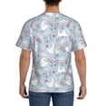 thumbnail image 3 of Vsdgher Bunny And Flower Print Men's Dry Fit Mesh Athletic Shirts Moisture Wicking Tennis T-Shirt Tops, 3 of 9