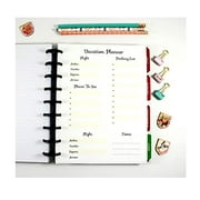 Travel, Vacation Planner Refill for 9 Disc Happy Planners