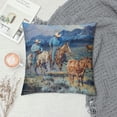 thumbnail image 2 of Orinice Cowboy Horse Mountain Graphic Decorative Cushion Pillow Cover for Home Couch Living Room Bed Sofa 22x22in, 2 of 5