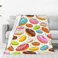 thumbnail image 4 of Salouo Color Donut Print Bed Blankets,Flannel Blanket Comfortable Air Conditioning Blanket Lightweight Blanket for Sofa Bed Travel & Couch -50"x40", 4 of 8