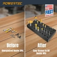thumbnail image 6 of POWERTEC Router Bit Tray Organizer - Holds 50 Bits | 30 1/2" and 20 1/4" Shank Router Bit Holder for Tool Box and Drawer Storage Solution (71217), 6 of 6