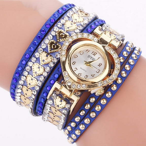 Under $5 Gmogad Diamond Studded Bracelet Watch Looped Women's Bracelet Watch
