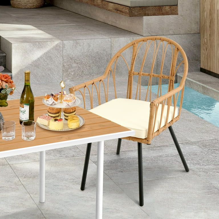 Orleans rattan 6 seater dining set inc parasol in natural new arrivals