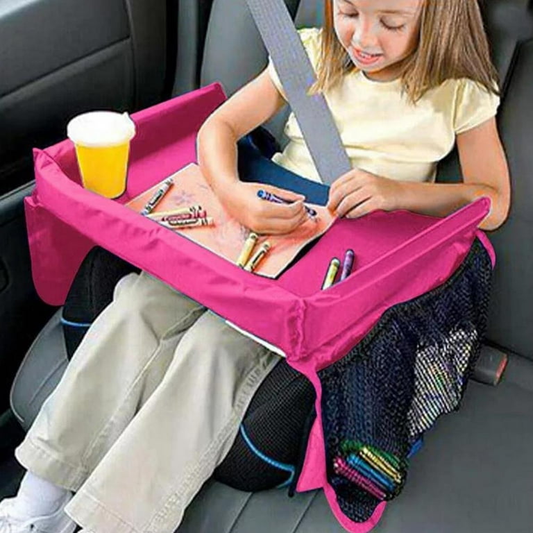 Kids Travel Tray Kids Activity Tray For Car Seat, Waterproof Kids Lap Desk  For Car Snacks And Activities Drawing Board With Storage Pocket Organ (3-d)