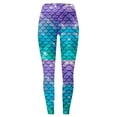 thumbnail image 3 of Womens Yoga Pants Fashion Shiny Sequin Print Stretchy Slim Fit Casual Soft Tummy Control Leggings, 3 of 4