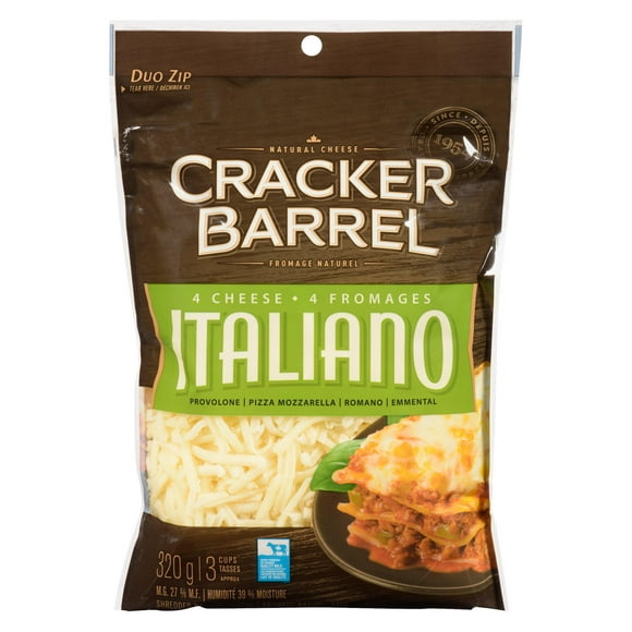 Cracker Barrel 4 Cheese Italiano Shredded Cheese, 320g