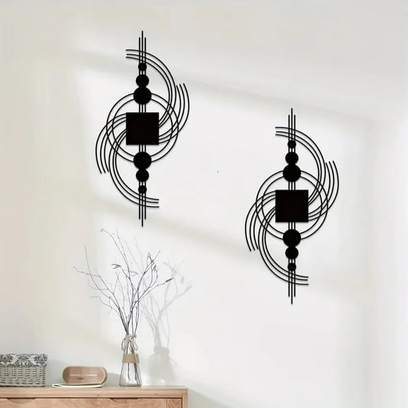 HELLOYOUNG 15.7 inch 1PC Geometric Metal Wall Art Decor Wall Decorative suitable for Living Room/Bedroom Abstract Vertical Decoration Suitable For Modern Home Decor  Room Decor