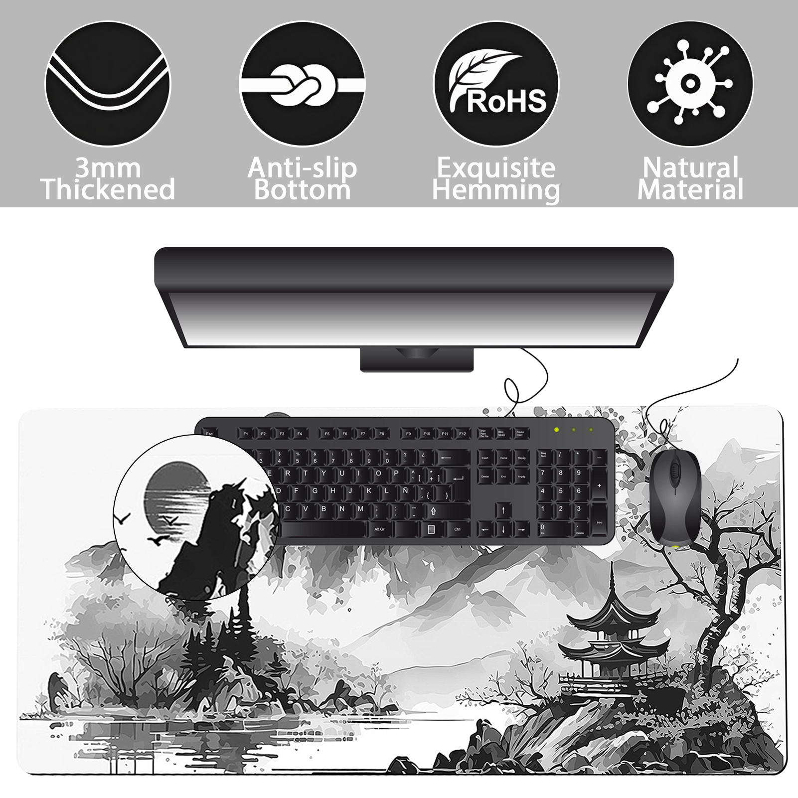 Sixwipe XXL Gaming Mouse Pad, 35.4 x 15.7 Inches photo 3