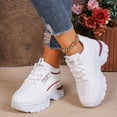 thumbnail image 2 of Willtoo Women’s Wedge Platform Sneakers, Lace Up Faux Leather Orthopedic Casual Shoes with Arch Support, Chunky Non Slip Fashion Walking Shoes, 2 of 6