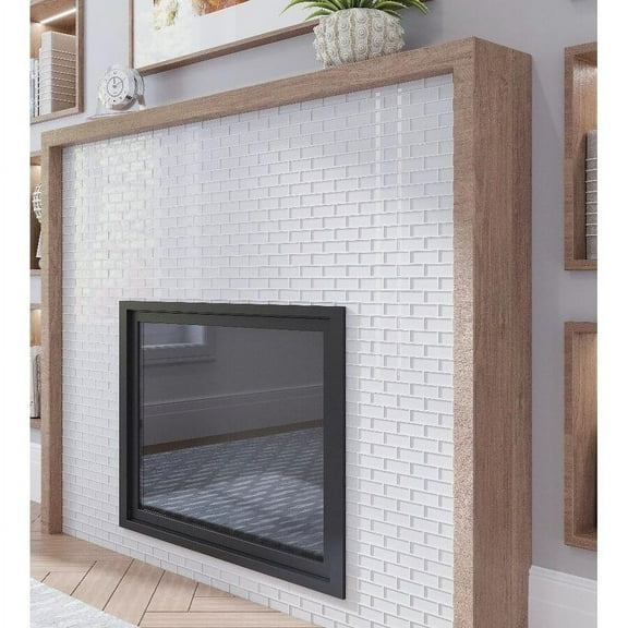 Apollo Tile 5 Pack 11.9-in x 11.9-in White Rectangular Glossy Finished Glass Mosaic Wall and Floor Tile (4.92 sq ft/case)