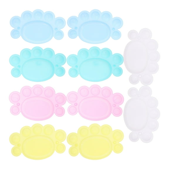 MLINS 10pcs Plastic Paint Palette Tray Multicolor Paint Tray Watercolor Oil and Acrylic Paint Color Mixing Plate for DIY Art Projects