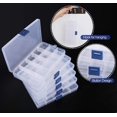 thumbnail image 5 of Caja organizadora de plástico transparente de 6 piezas con compartimentos ajustables para guardar pendientes, collares y pastillas., 5 of 5